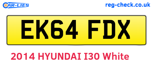 EK64FDX are the vehicle registration plates.