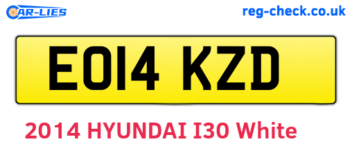 EO14KZD are the vehicle registration plates.