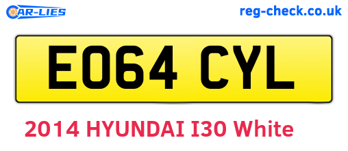 EO64CYL are the vehicle registration plates.
