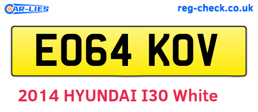 EO64KOV are the vehicle registration plates.