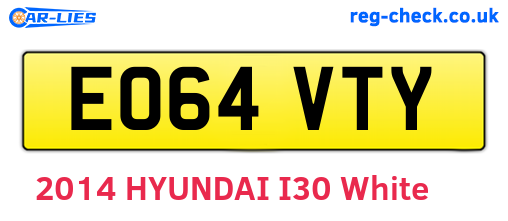 EO64VTY are the vehicle registration plates.