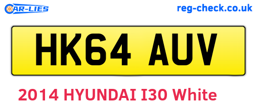 HK64AUV are the vehicle registration plates.