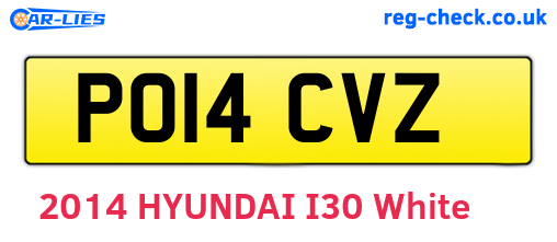 PO14CVZ are the vehicle registration plates.