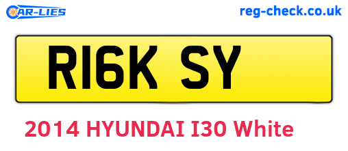 R16KSY are the vehicle registration plates.