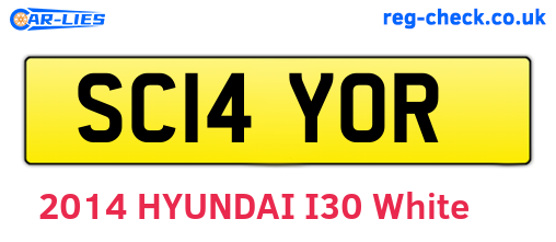 SC14YOR are the vehicle registration plates.