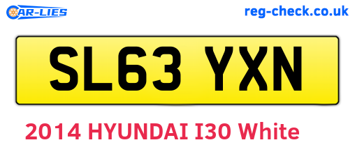 SL63YXN are the vehicle registration plates.