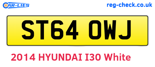 ST64OWJ are the vehicle registration plates.