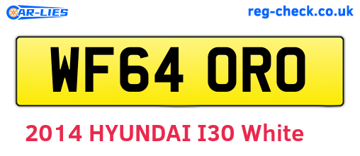 WF64ORO are the vehicle registration plates.