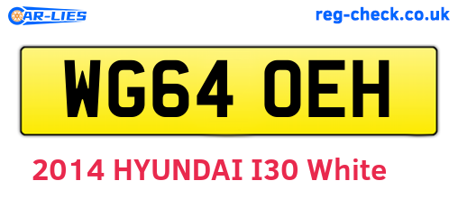 WG64OEH are the vehicle registration plates.