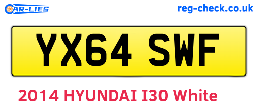 YX64SWF are the vehicle registration plates.