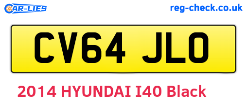CV64JLO are the vehicle registration plates.