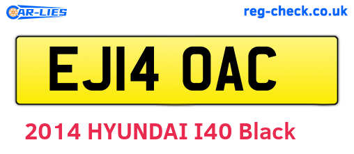 EJ14OAC are the vehicle registration plates.