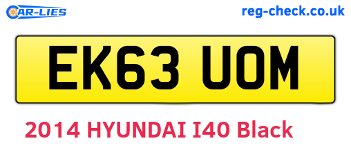 EK63UOM are the vehicle registration plates.
