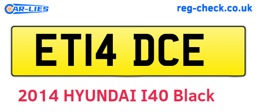 ET14DCE are the vehicle registration plates.