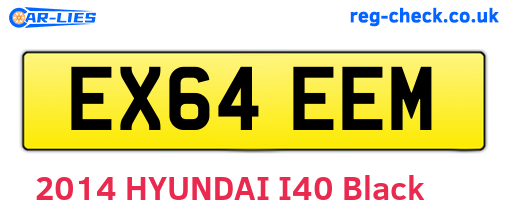 EX64EEM are the vehicle registration plates.