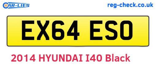 EX64ESO are the vehicle registration plates.