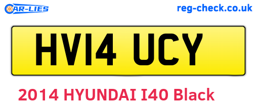 HV14UCY are the vehicle registration plates.