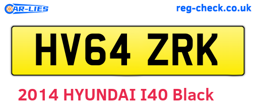 HV64ZRK are the vehicle registration plates.