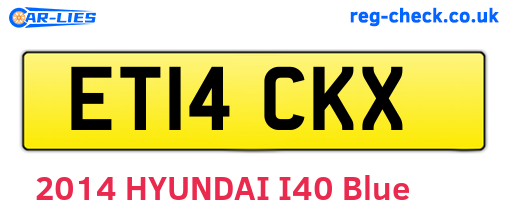 ET14CKX are the vehicle registration plates.