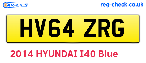 HV64ZRG are the vehicle registration plates.