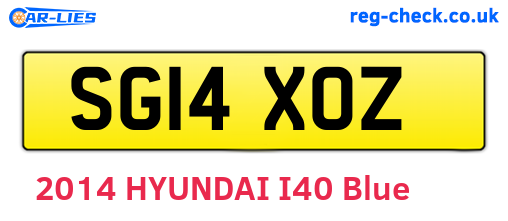 SG14XOZ are the vehicle registration plates.