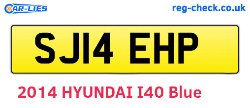 SJ14EHP are the vehicle registration plates.