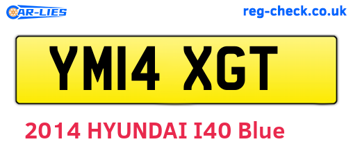YM14XGT are the vehicle registration plates.