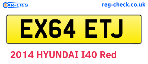 EX64ETJ are the vehicle registration plates.