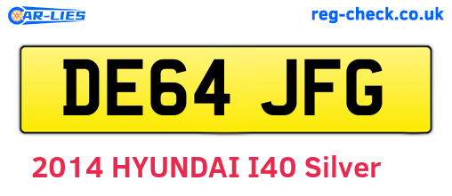 DE64JFG are the vehicle registration plates.