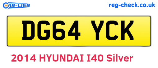 DG64YCK are the vehicle registration plates.