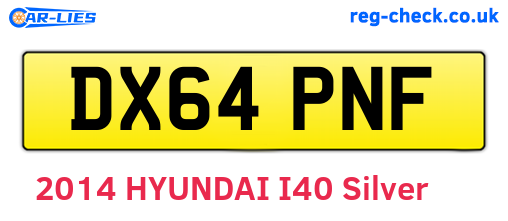 DX64PNF are the vehicle registration plates.