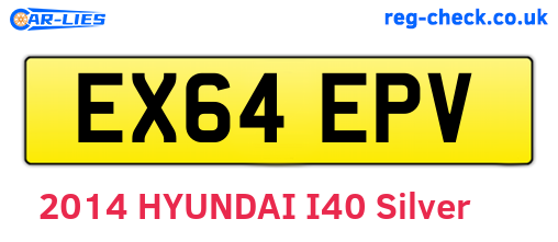 EX64EPV are the vehicle registration plates.