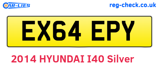 EX64EPY are the vehicle registration plates.