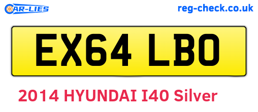 EX64LBO are the vehicle registration plates.