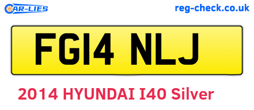 FG14NLJ are the vehicle registration plates.
