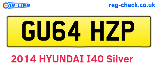 GU64HZP are the vehicle registration plates.