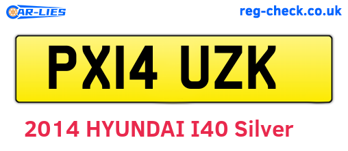 PX14UZK are the vehicle registration plates.