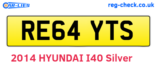RE64YTS are the vehicle registration plates.