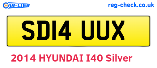 SD14UUX are the vehicle registration plates.