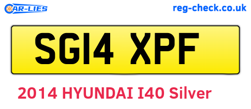 SG14XPF are the vehicle registration plates.