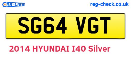 SG64VGT are the vehicle registration plates.