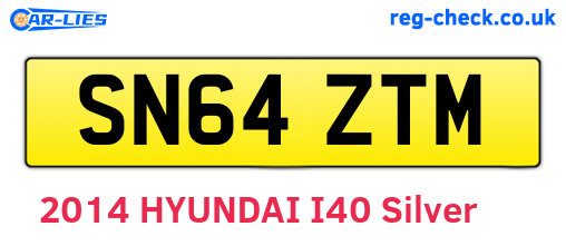 SN64ZTM are the vehicle registration plates.