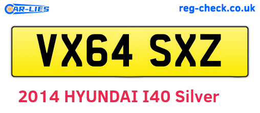 VX64SXZ are the vehicle registration plates.