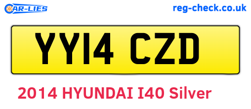 YY14CZD are the vehicle registration plates.