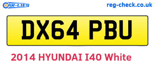 DX64PBU are the vehicle registration plates.