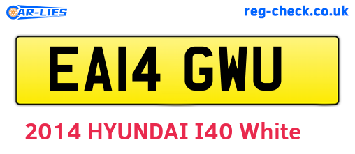 EA14GWU are the vehicle registration plates.