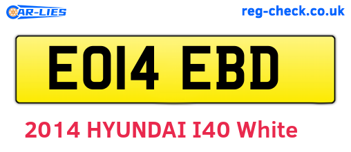 EO14EBD are the vehicle registration plates.
