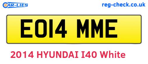 EO14MME are the vehicle registration plates.