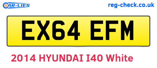 EX64EFM are the vehicle registration plates.