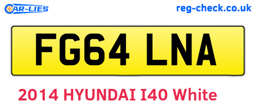 FG64LNA are the vehicle registration plates.